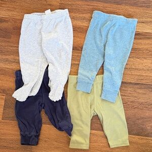 Set of Four Baby Pants in Blue, Green, Navy, and Striped